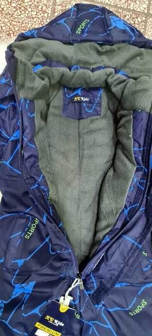 Kombinezon jednoczęściowy zimowy narciarski na sanki 128 linie niebies