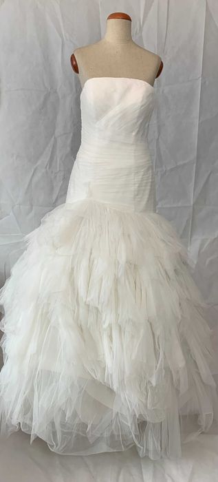Nowa Suknia ślubna 38 Syrena falbany outlet rybka falbany vintage wady