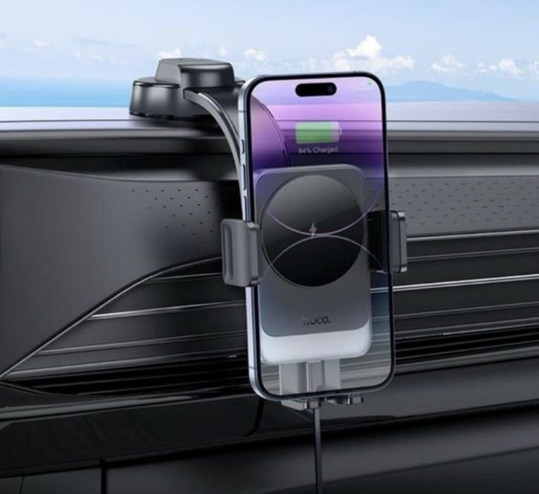 Автодержатель Зажимной на присоске Носо HW14 С Безпроводной Зарядкой