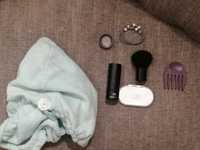 Kit conjunto pincéis, sombras, espelho e turbante