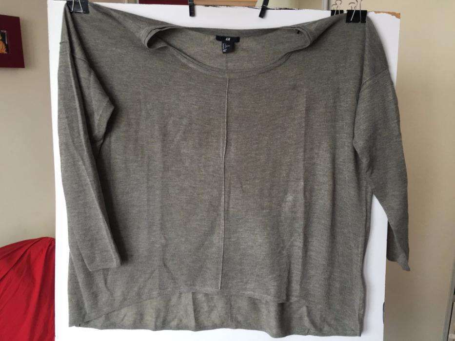 Szaro bezowy sweterek H&M L lub oversize