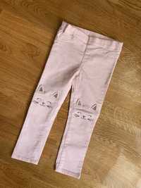 Штани H&M брюки летние кошечки Новые розовые джинсы 1-2 года