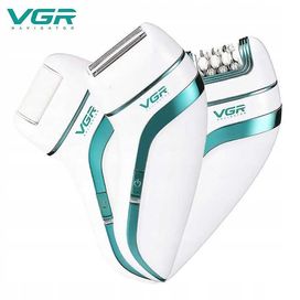 VGR depilator 3 w 1 akumulator, twarz, nogi, ciało, skrobaczka do pięt