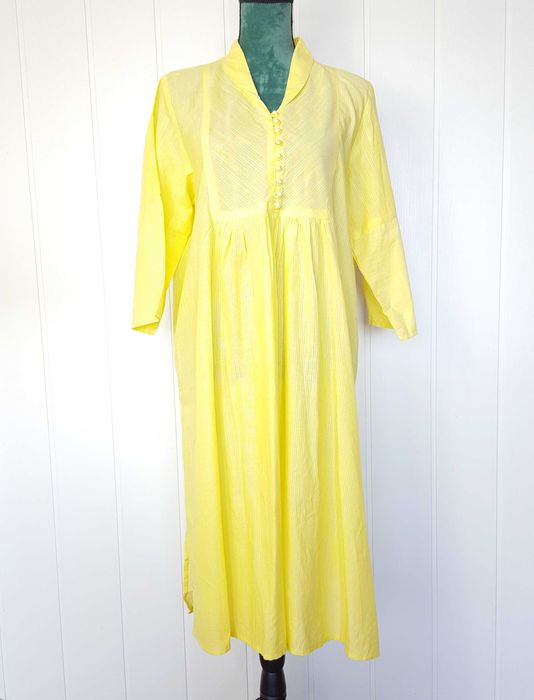 Nowa indyjska tunika XXL 44 bawełna konopia żółty kameez kurta boho