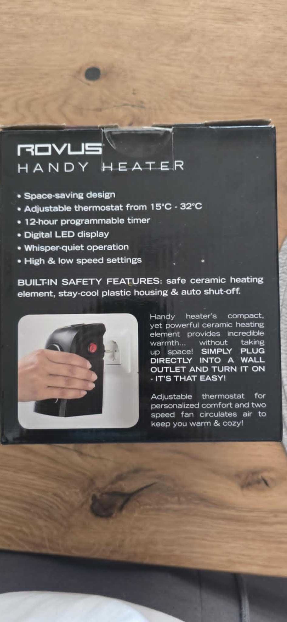 Mini grzejnik Rovus Handy Heater – przenośny, do gniazdka