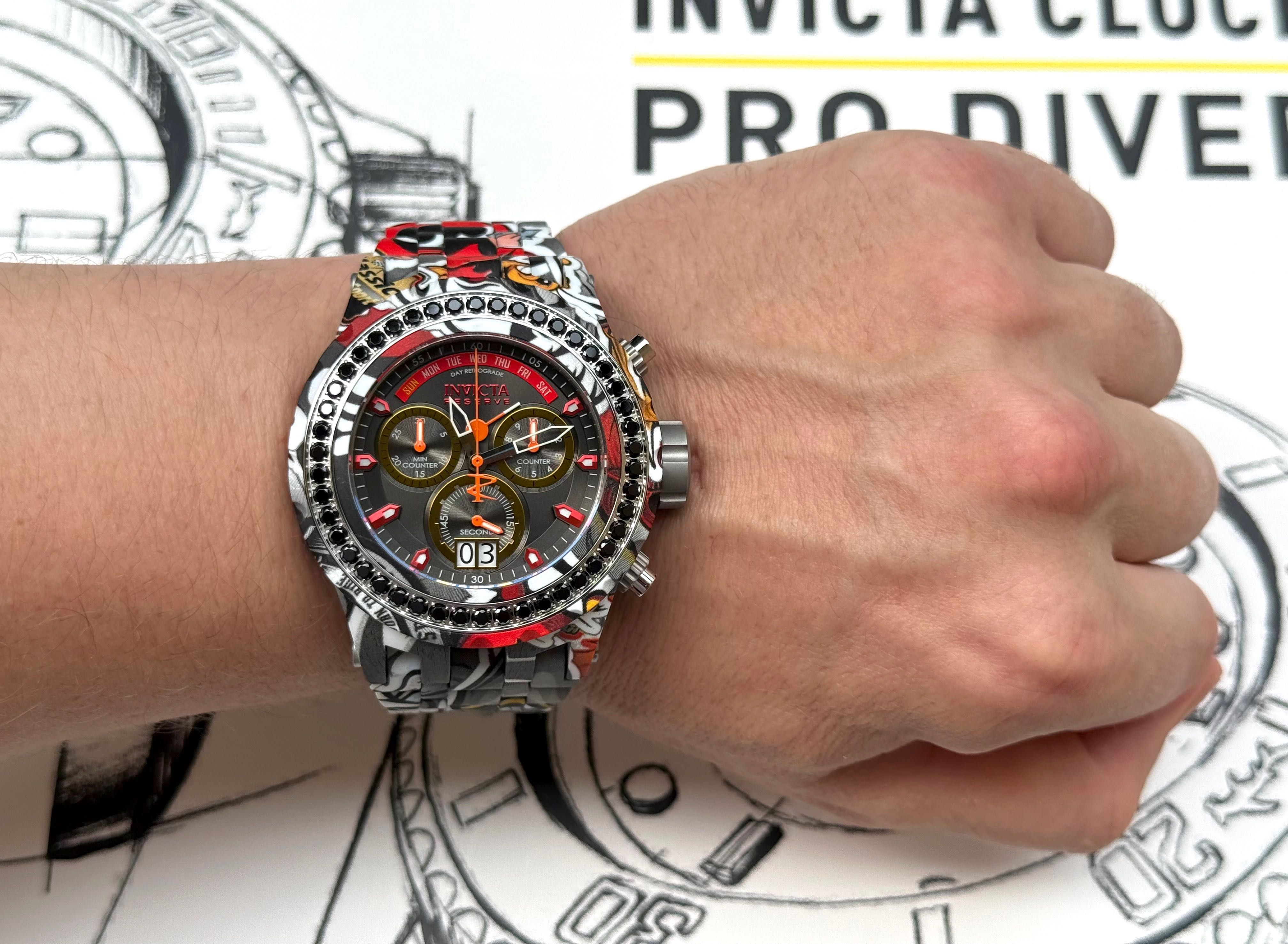 Invicta 32252 Subaqua Reserve 52 мм. Graffiti HydroPlated 500 MT Swiss