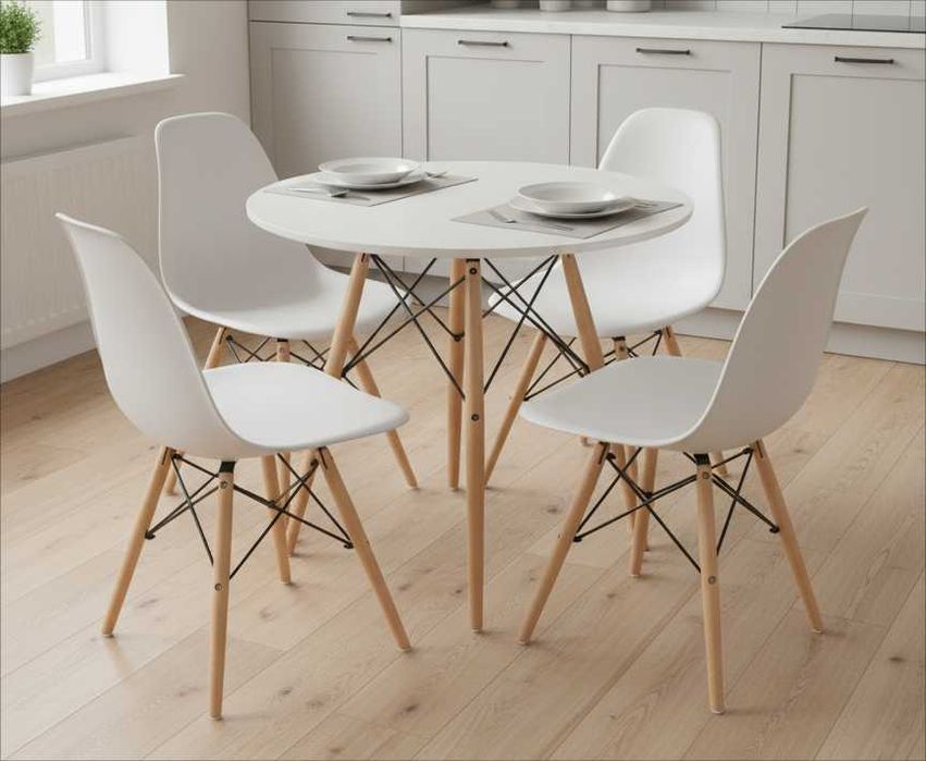 NOWY Stół z Krzesłami Drewniany Do Salonu Jadalni Kuchni Krzesła FV