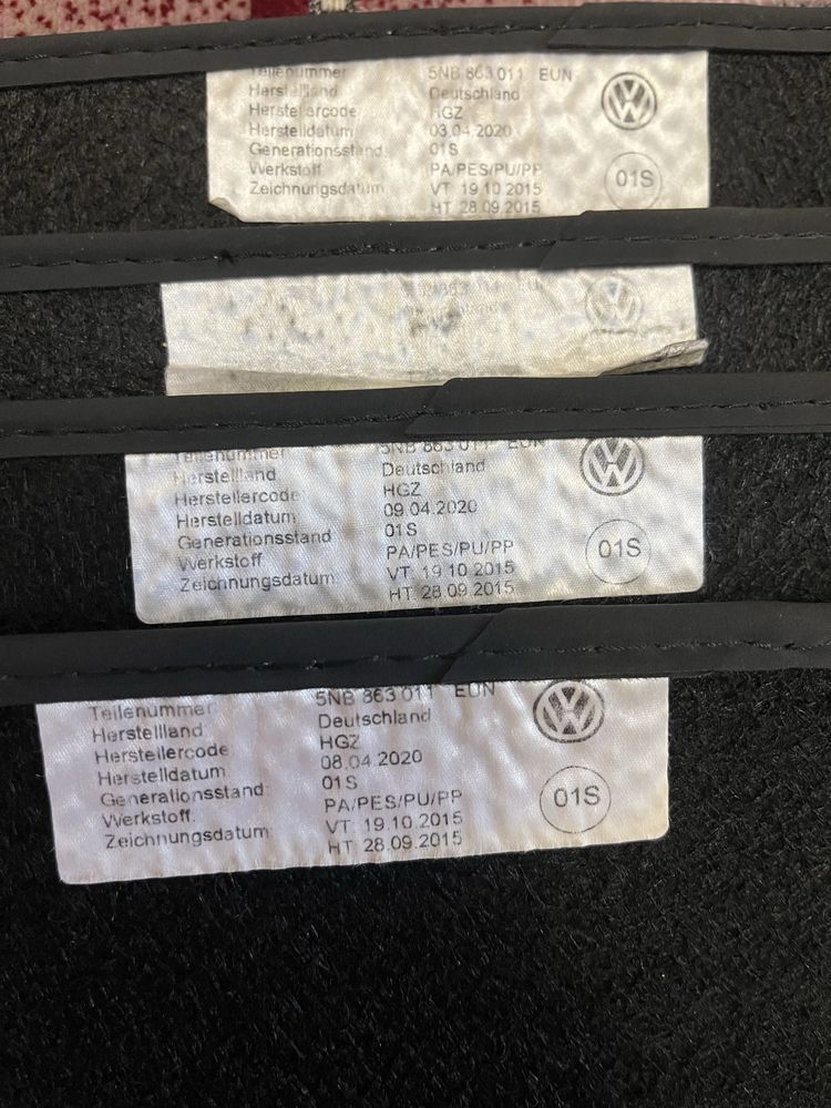 VW Tiguan 2 (2016-), Touran (2015-), Karoq Оригінал килимки (коврики)