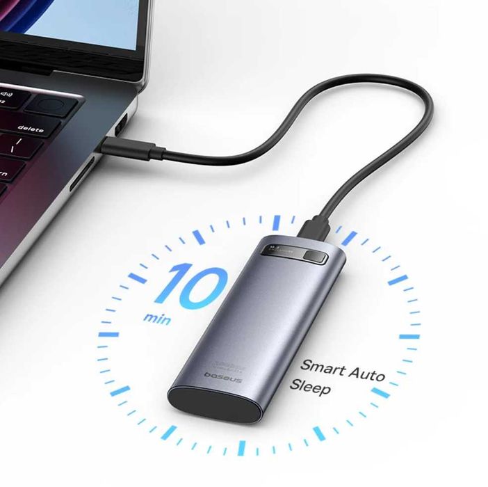 Карман Baseus BS-OH155 для SSD M.2 NVMe SATA USB 3.2 10Gbps RGB ON/OFF