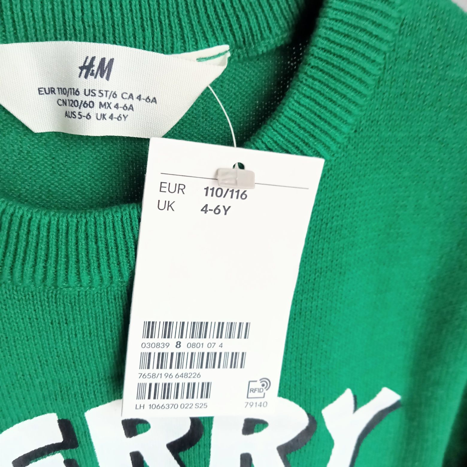 Nowy sweter bawełniany h&m 110/116