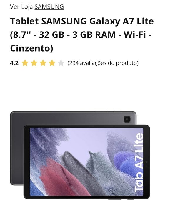 Tablet  samsung A7 lite wif + 4G LTE