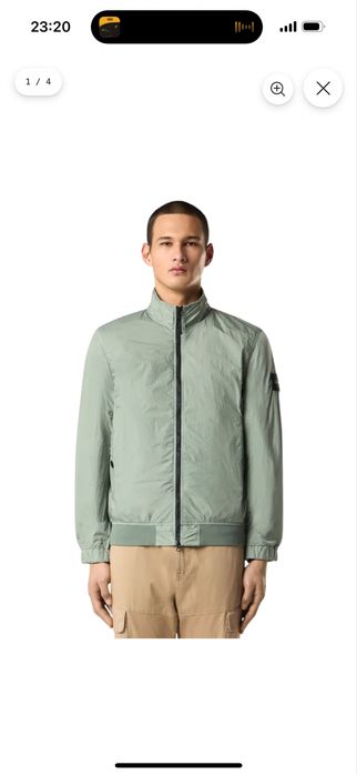 Stone Island куртка оригінал Sage Green Crinkle Reps