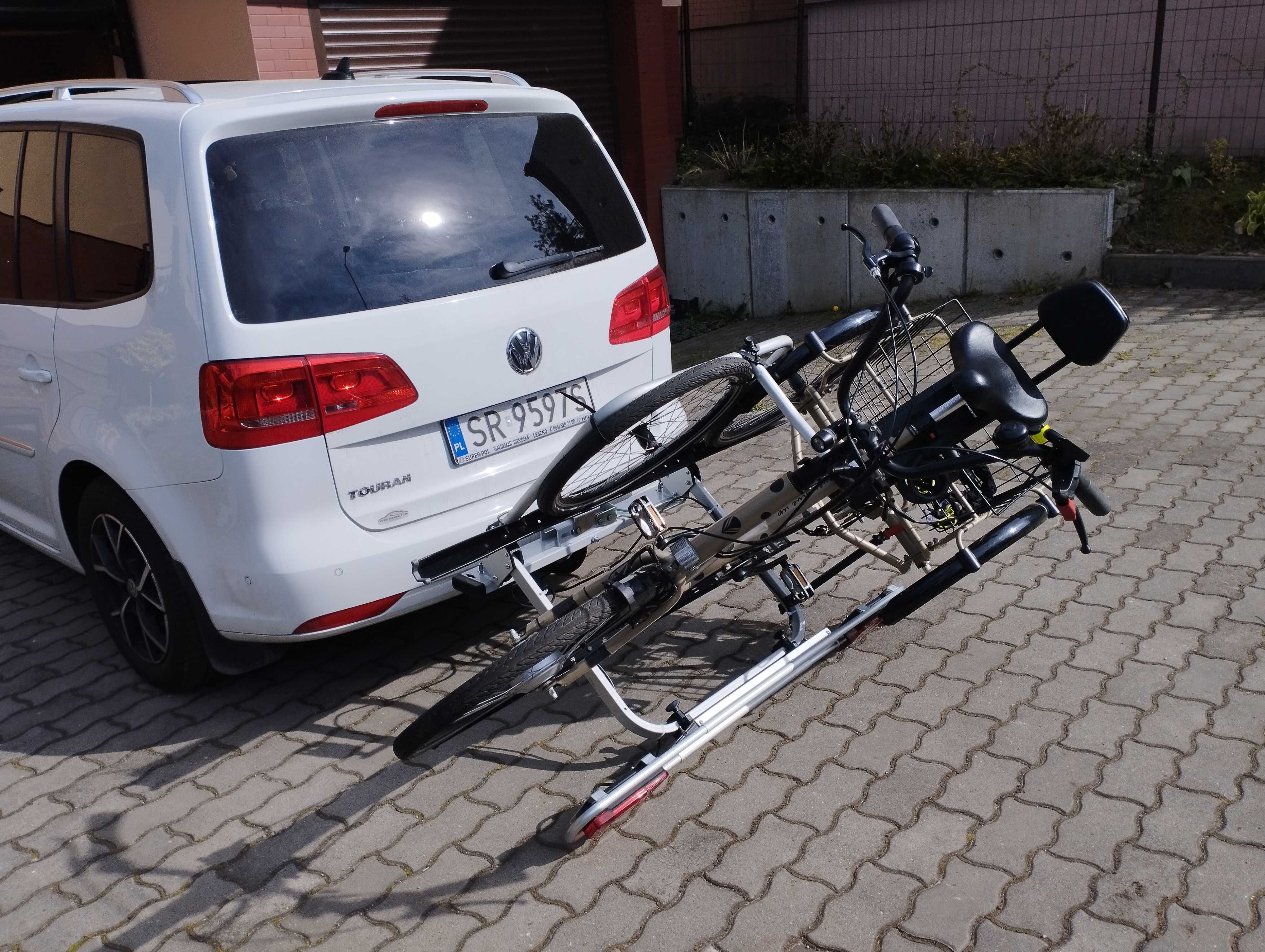 Bagażnik/platforma na hak rower trójkołowy, rehabilitacyjny