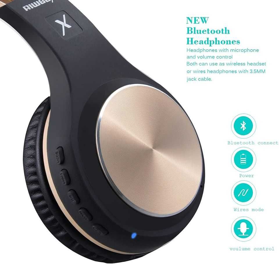 Riwbox XBT-80 Folding Stereo Wireless Bluetooth Headphones