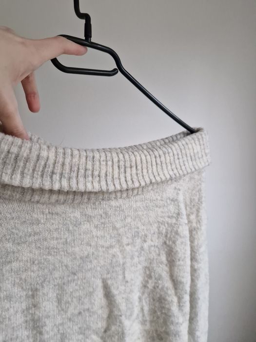 Sweter na ramiona, odkryte ramiona, h&m, szary, 146-152 cm