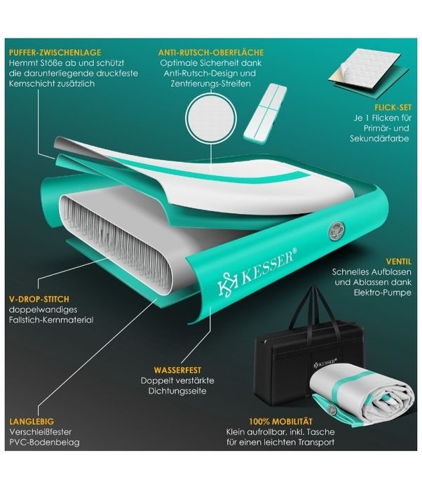 Dmuchana mata gimnastyczna Airtrack Fitness Mat 4m