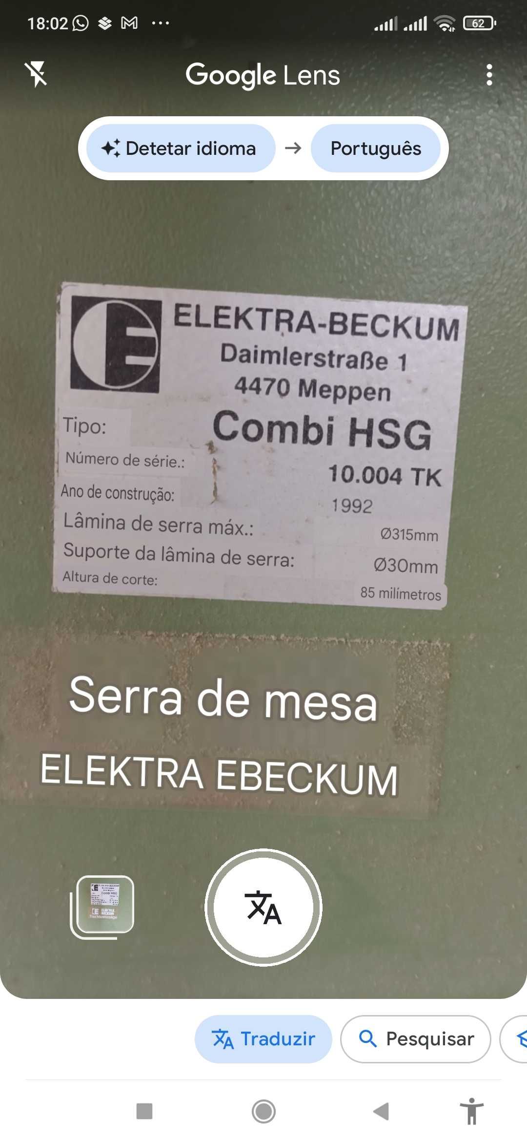 Serra de mesa com bancada