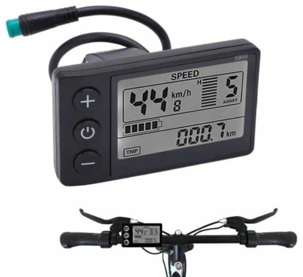 WYŚWIETLACZ S866 LCD 24V 36V 48V do roweru elektrycznego