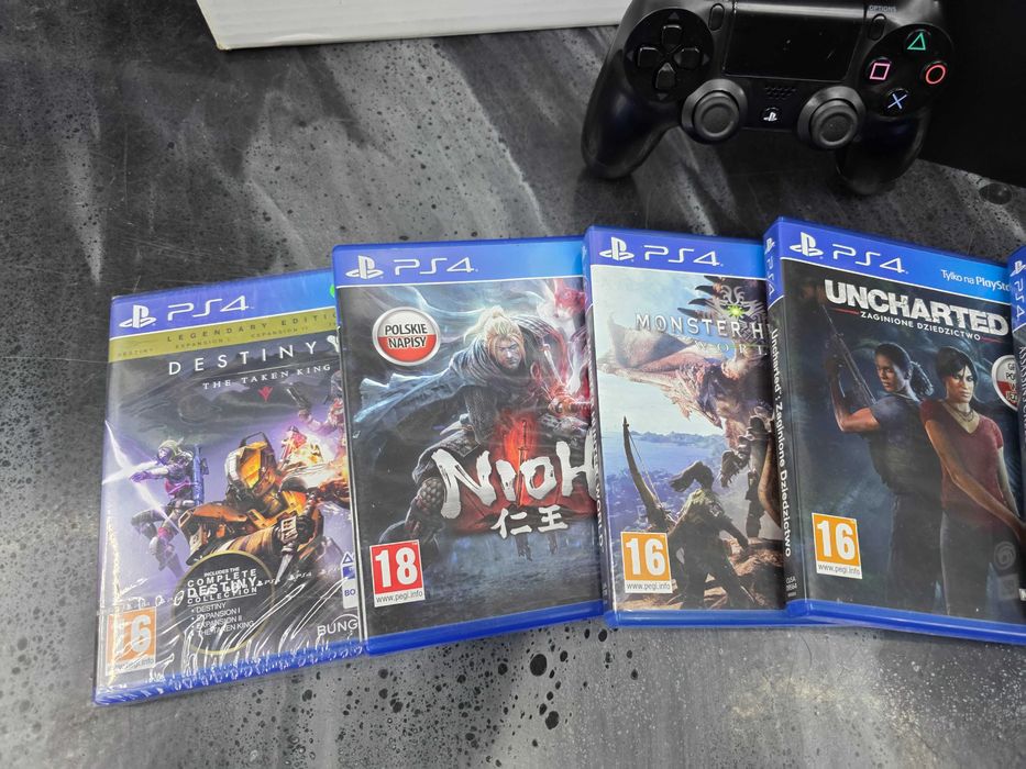 Konsola PS4 Playstation 4 SLIM 1TB + 6 dobrych gier Gwar 6 mc SKLEP
