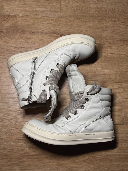 Rick Owens Geobasket jumbo laces white