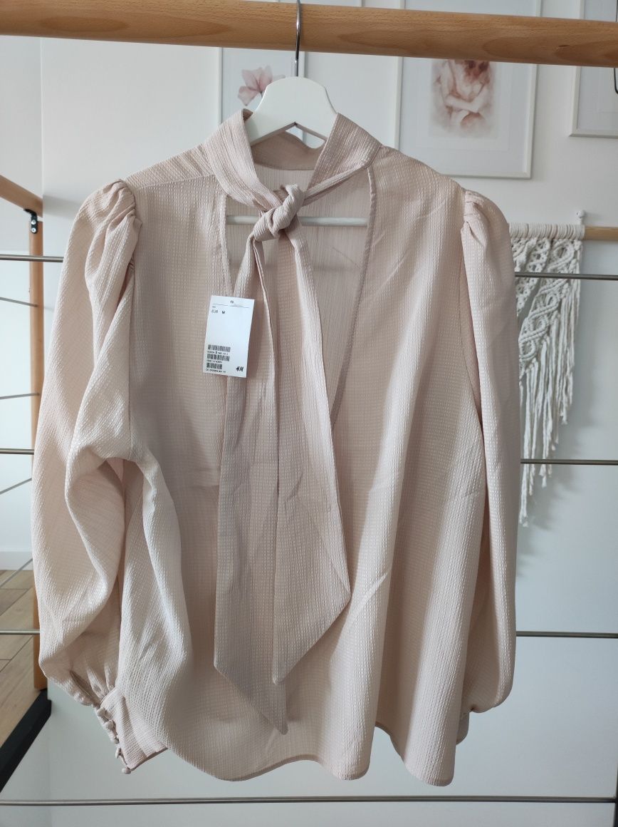 NOWA Elegancka Bluzka koszulowa z wiązaniem na plecach H&M