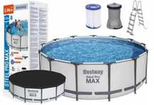 100% nowy Basen ogrodowy stelażowy BESTWAY 396x122 cm 5618W + Dodatki!