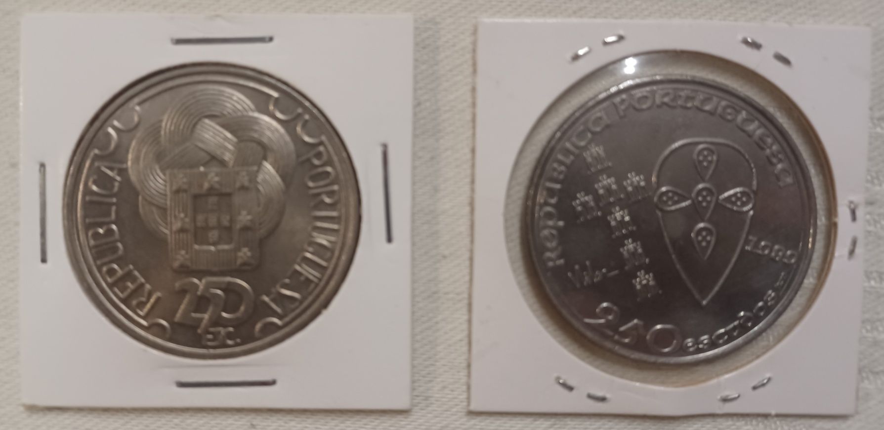 Moedas Portugal  - 250, 500 escudos - Numismática