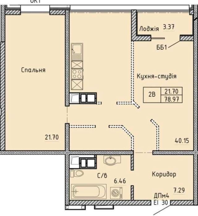 Двухкомнатная квартира 78 м ЖК Олимпийский! Восточная