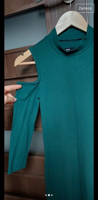 Sukienka butelkowa zieleń dopasowana