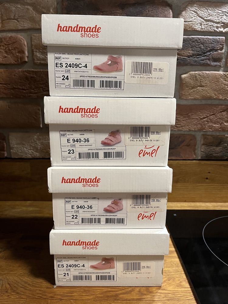 Buty buciki sandały półbuty Emel 21 pudrowy roz