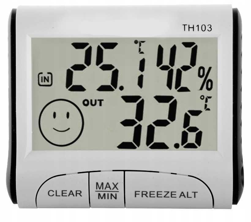 Termometr Higrometr Z Sondą LCD Stacja Pogody Wew/Zew DC103 r