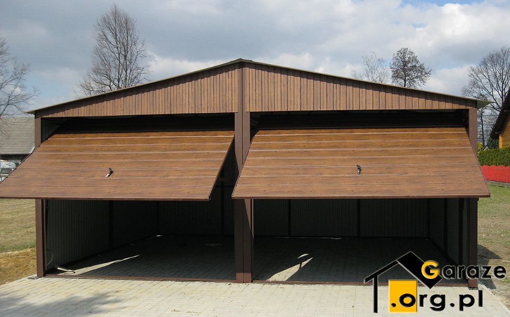 Garaże Blaszane 6x5 garaż blaszany Orzech Blaszak Drewnopodobny
