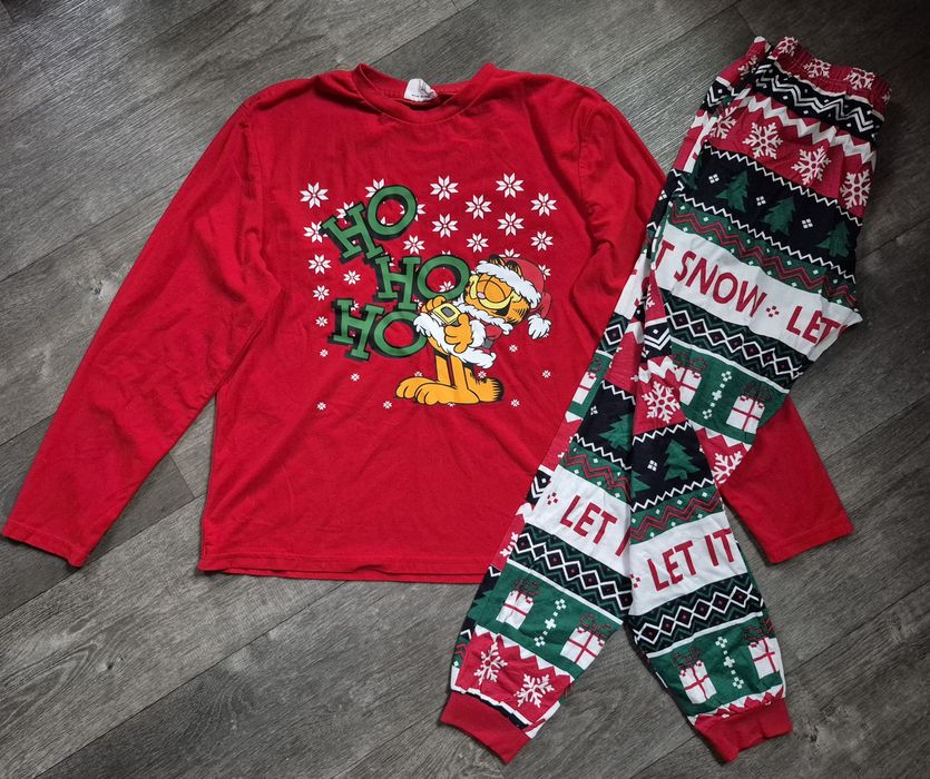 Піжама фліс в новорічному стилі гарфілд розмір xl