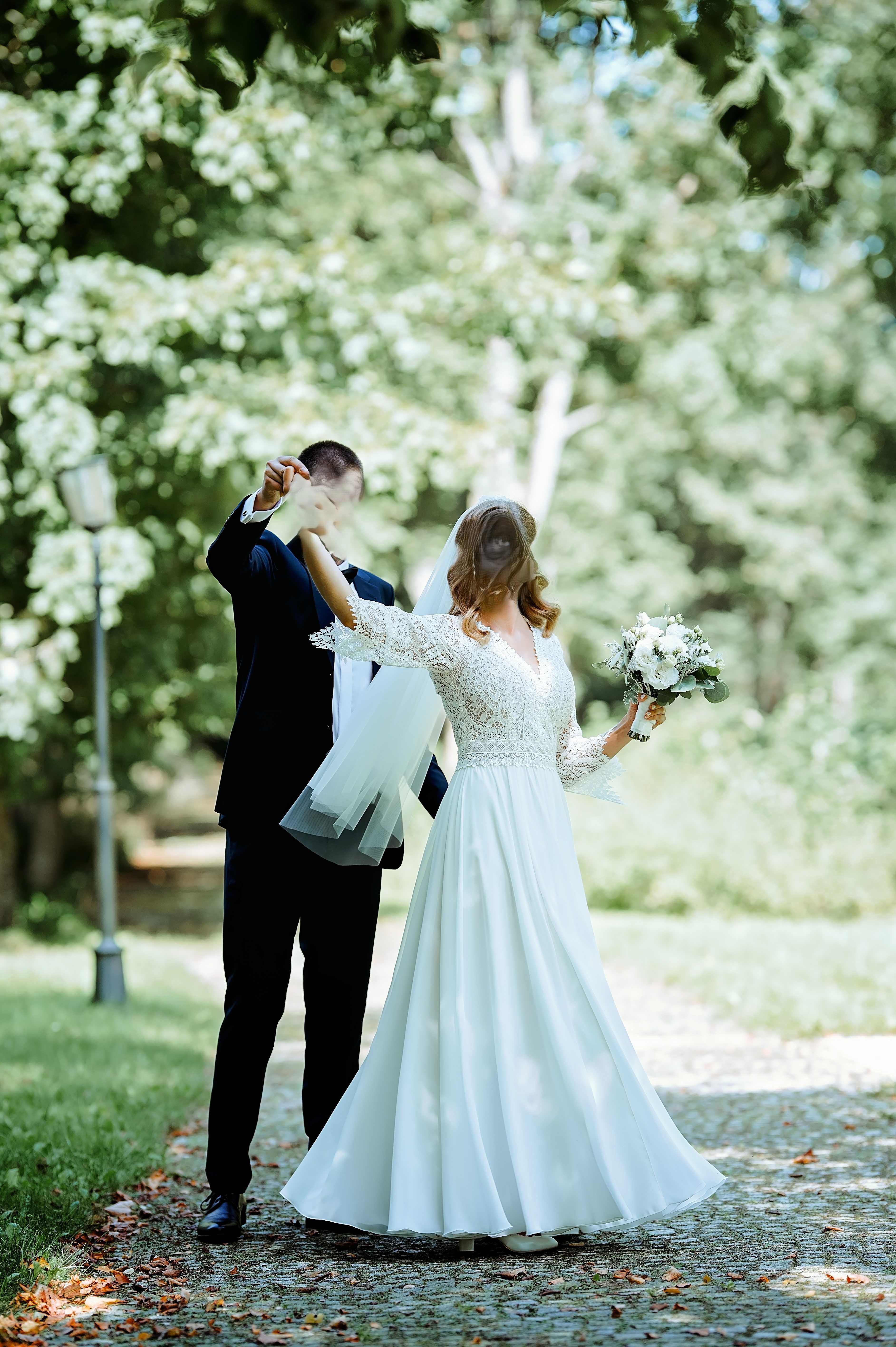 Sukienka ślubna BOHO + welon