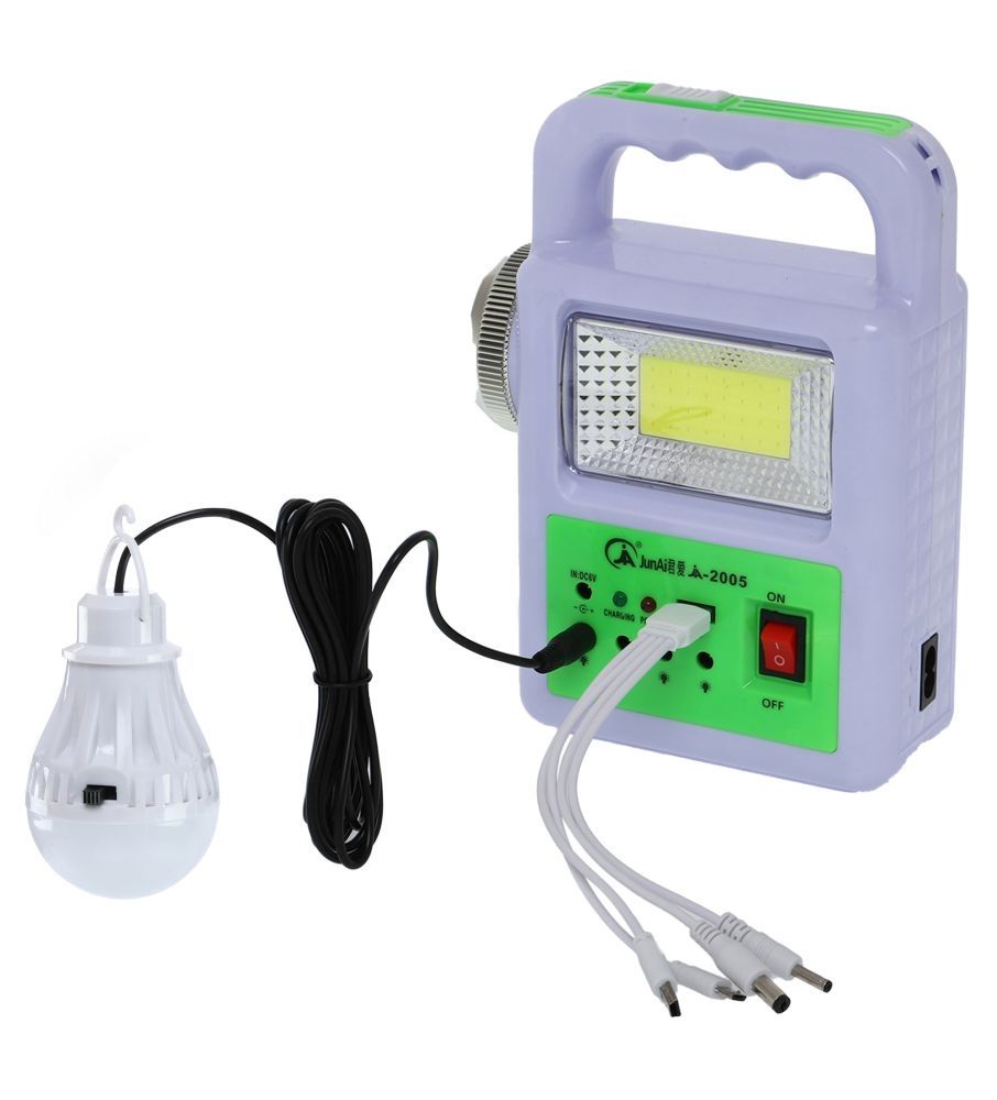 Ручний ліхтар із Power Bank JunAi-2005S +сонячна батарея+ лампочка