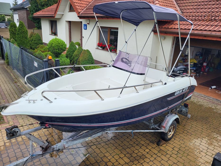 Lodz lodka motorowa Galia 475 GALEON wedkarska z silnikiem i przyczepa