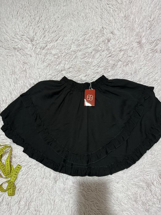 Жіноча спідниця з льону/ чорна спідниця