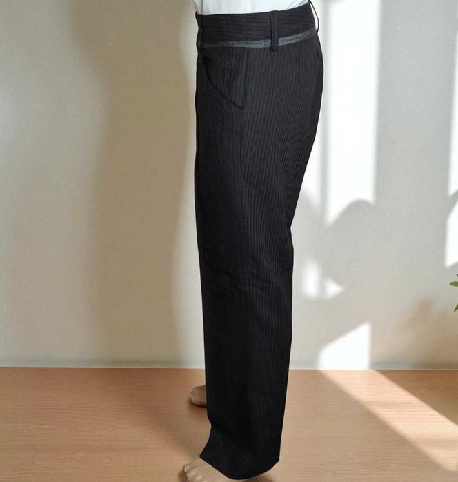 Елегантні оригінальні чоловічі чорні брюки Dolce & Gabbana в смужку