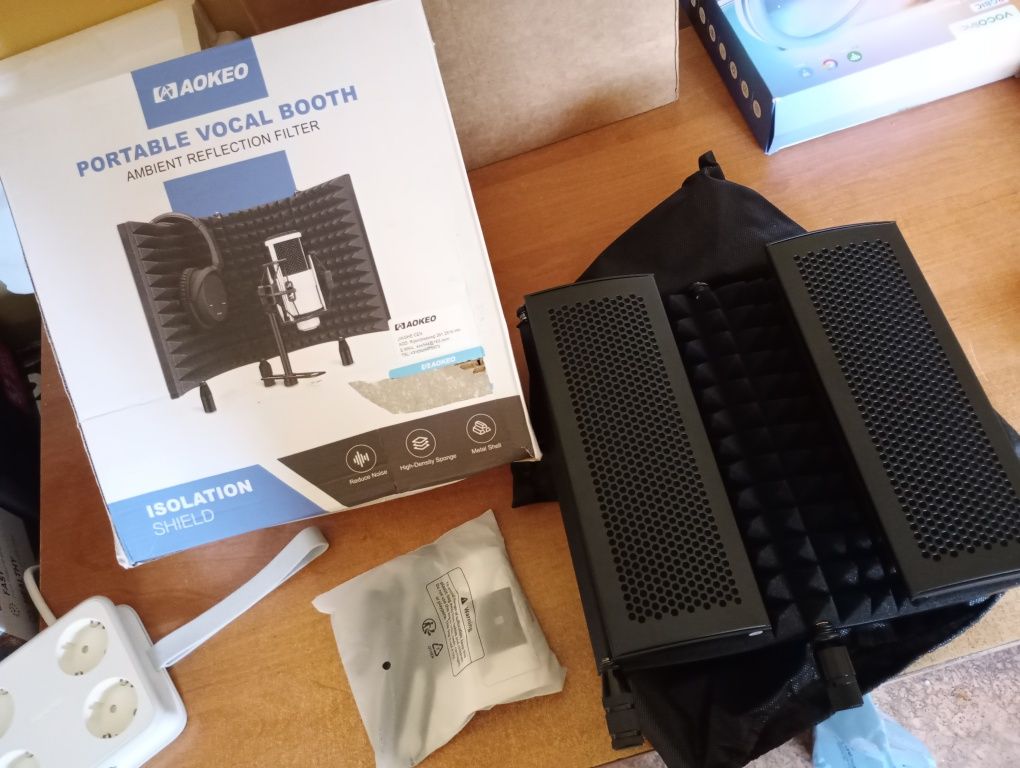 Aokeo Filtr pop do mikrofonu z absorbującą pianką, pochłaniający dźwię