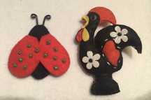Pregadeira Alfinete Broche joaninha galo Barcelos
