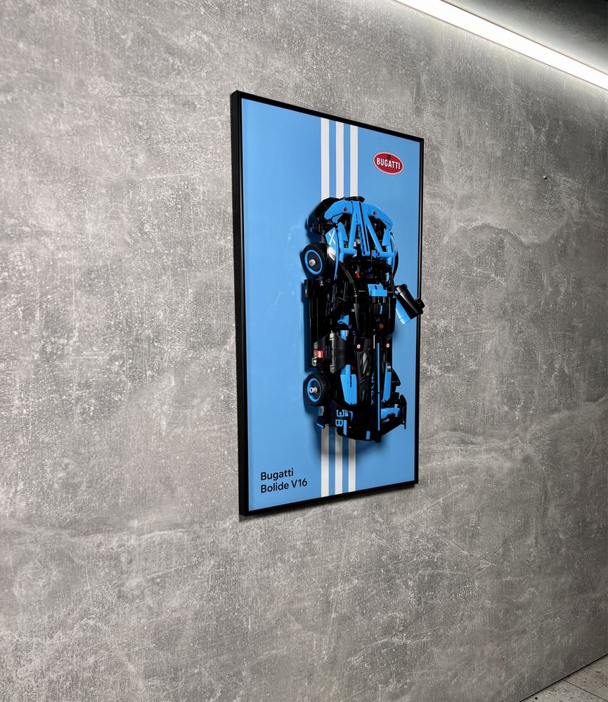 Рамка на Стіну для LEGO Лего Technic Bugatti Bolide Agile Blue 42162)