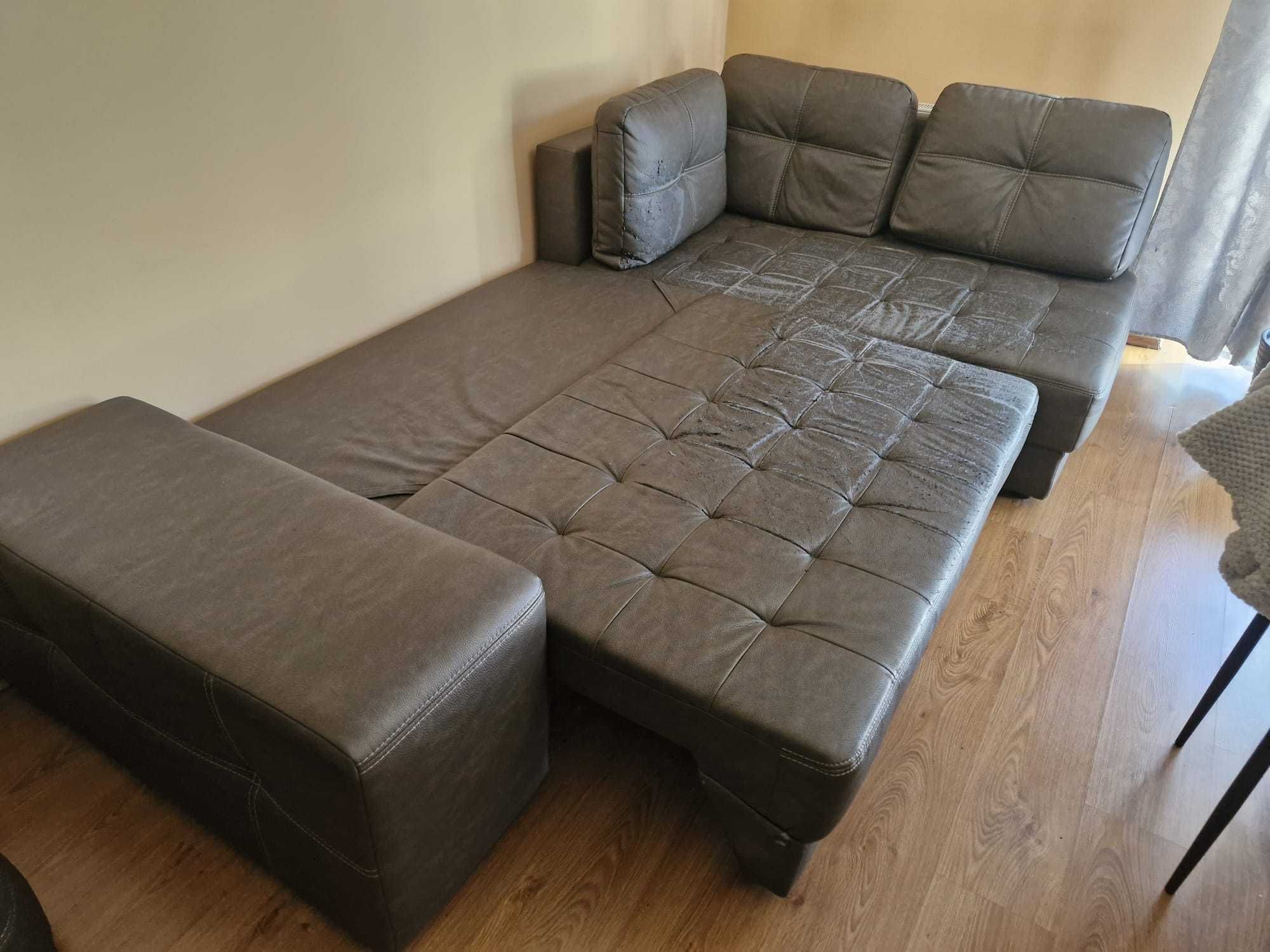 Sofa narożna 295x169 z Agata Meble szara z funkcją spania