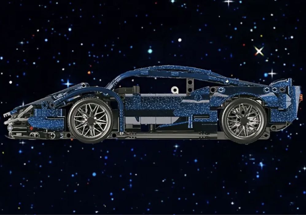 Контсруктор 1300 деталей спортивна машинка 32*15см lego technic синя