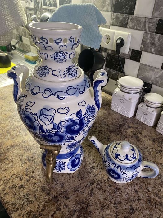 Самовар кераміческий гжель