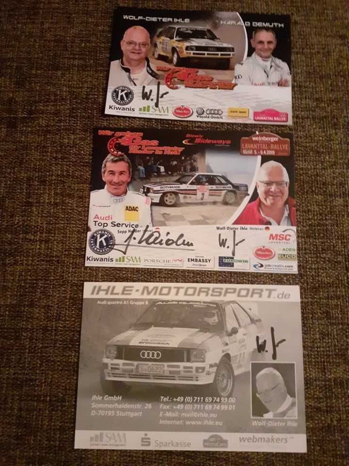 Ihle Motorsport-karty z autografami