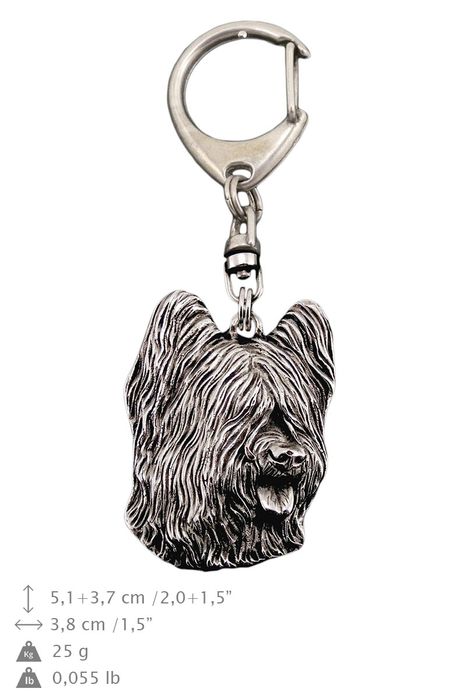 Owczarek francuski Briard brelok posrebrzany Art-Dog