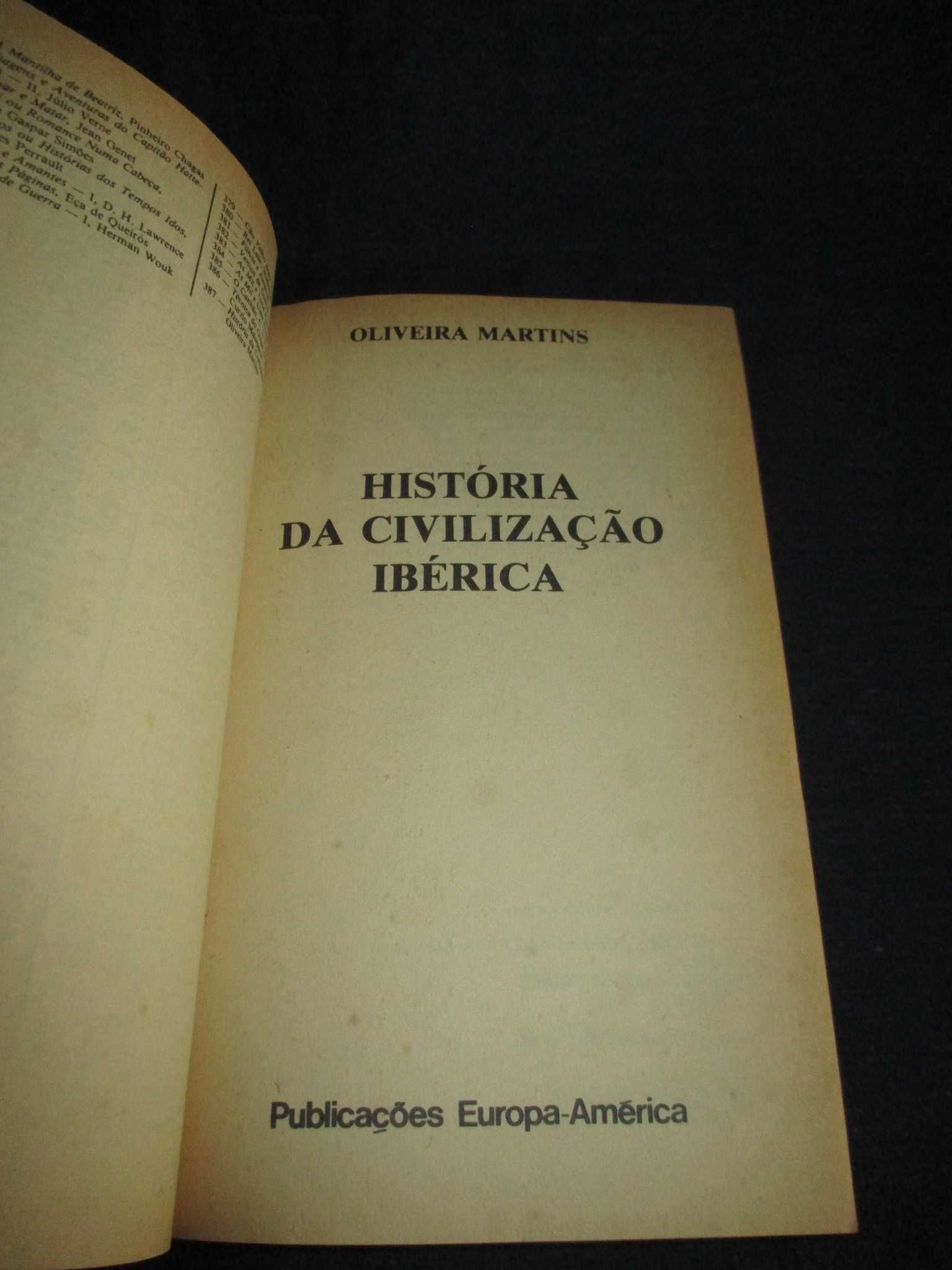 Livro História da Civilização Ibérica Oliveira Martins