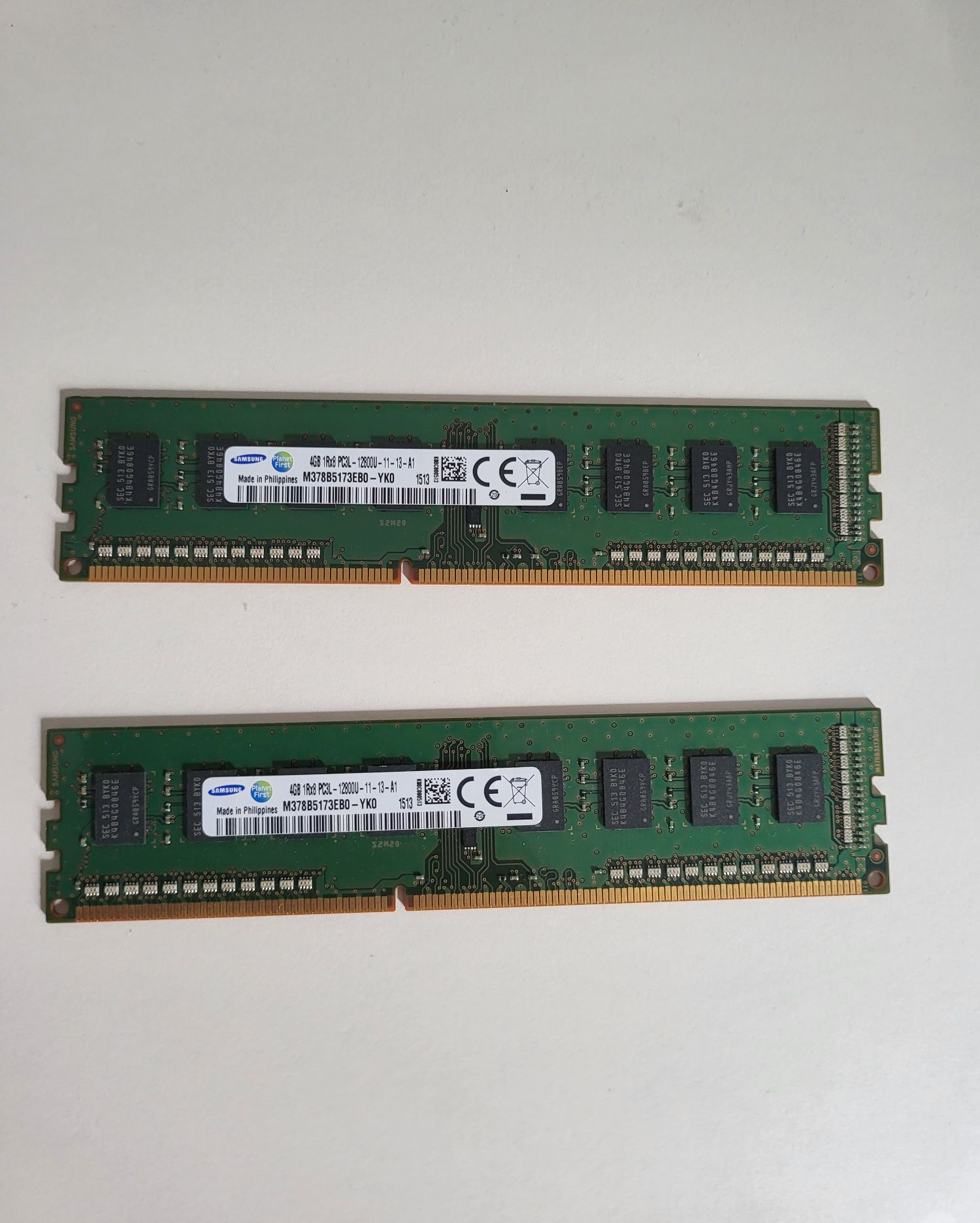 Оперативная память 2×Samsung DIMM 4GB 1Rx8 PC3L-12800U-11-13-A1 DDR3L