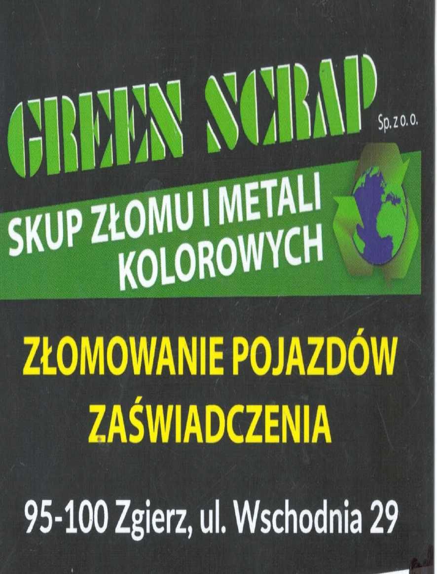 Złomowanie. Kasacja pojazdów. Skup aut. Zgierz