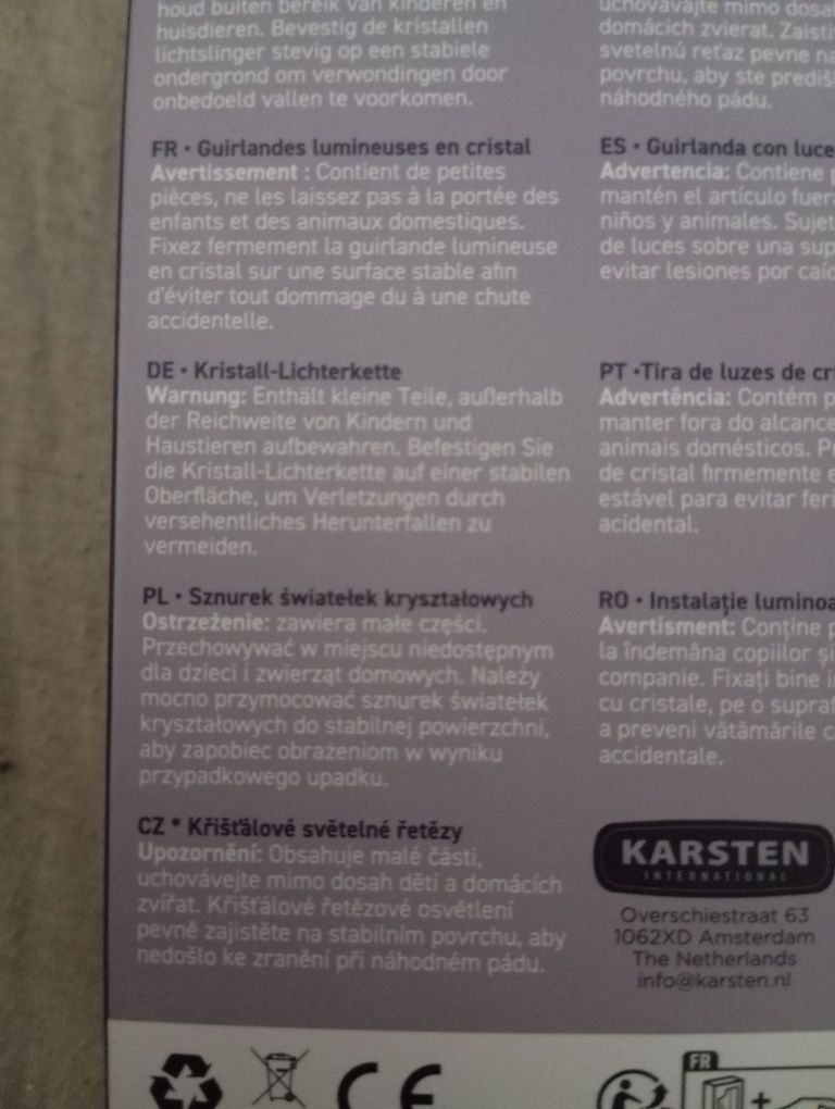 Nowy łańcuch świetlny kryształy